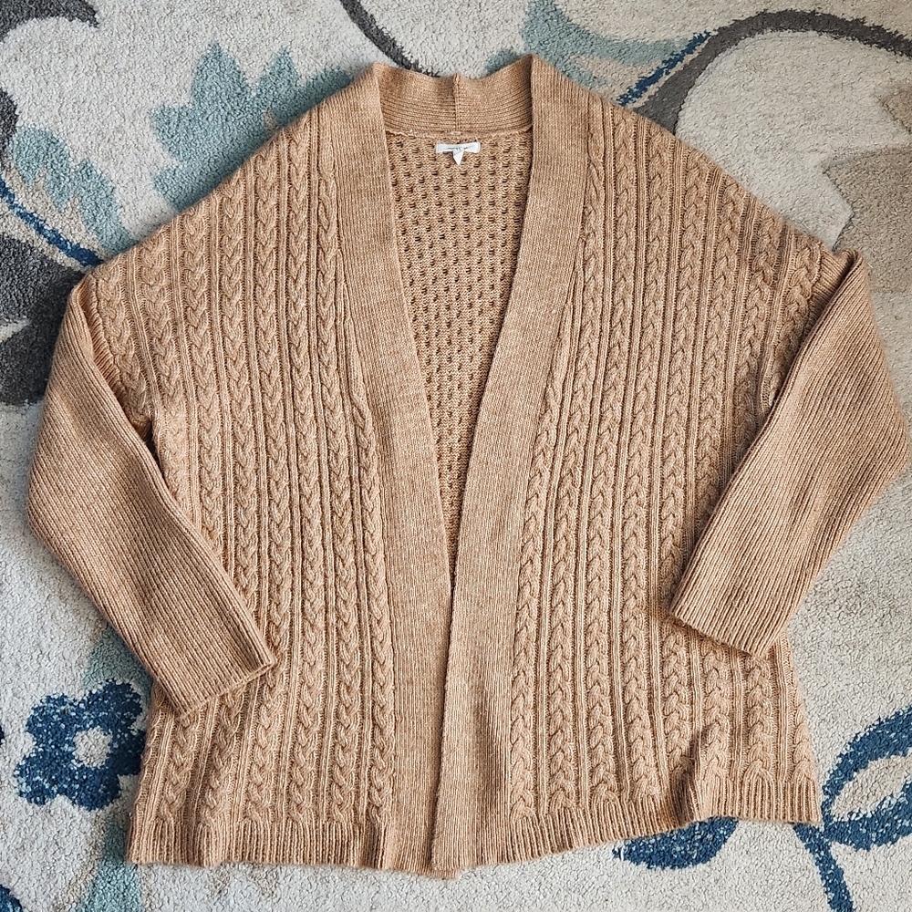 Maurices Oatmeal Beige Colored Chunky Knit Open Cardigan Women's Size XXL